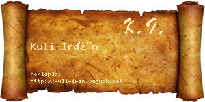 Kuli Irén névjegykártya